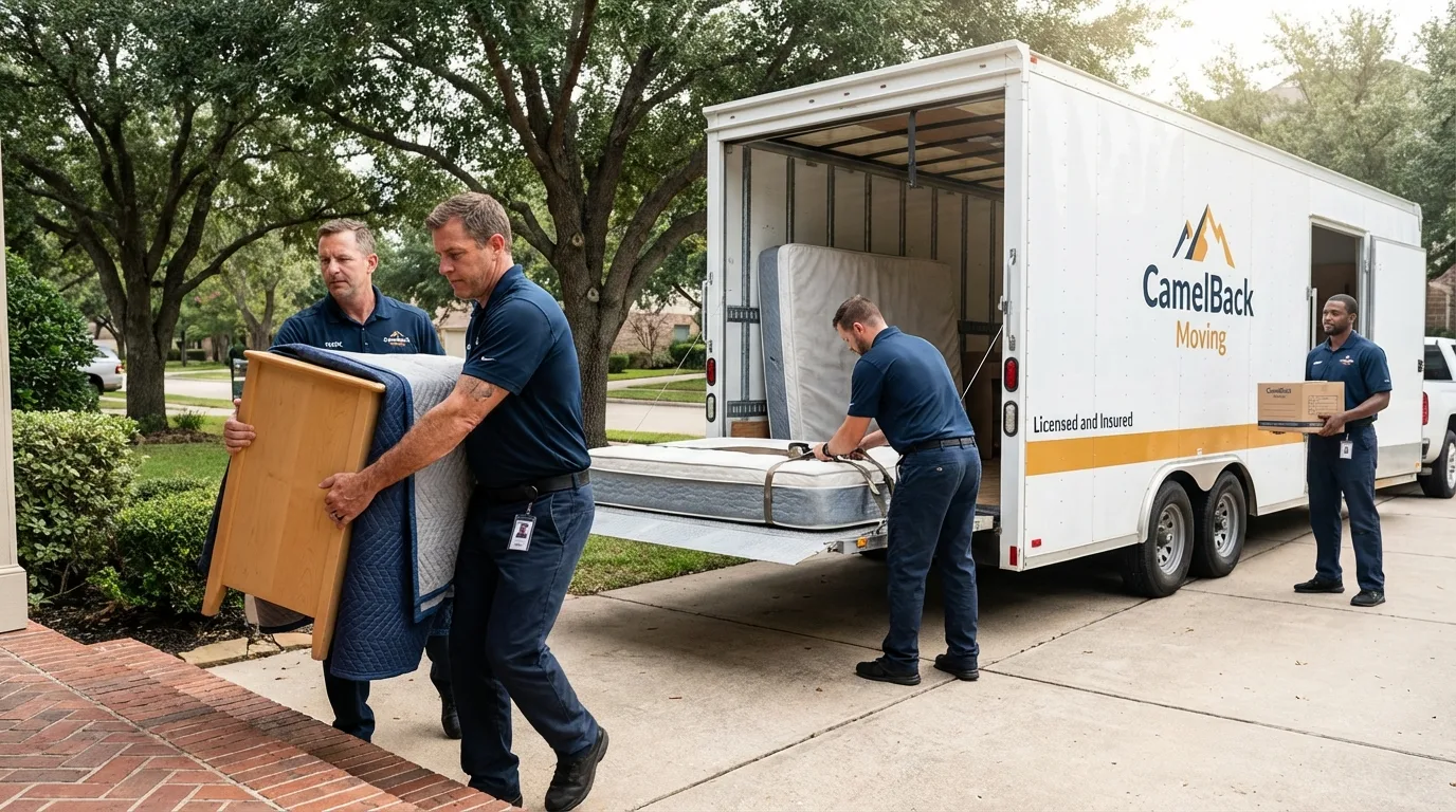 Crew loading residential truck for cross-state move from Honesdale, PA